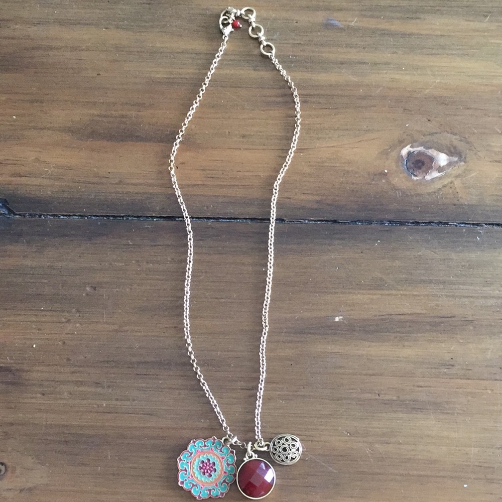 Lucky Brand brass charm necklace